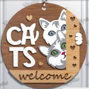 "Cats Welcome" Round Sign Project