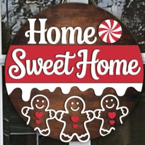 "Home Sweet Home" Round Sign Project with Gingerbread Men